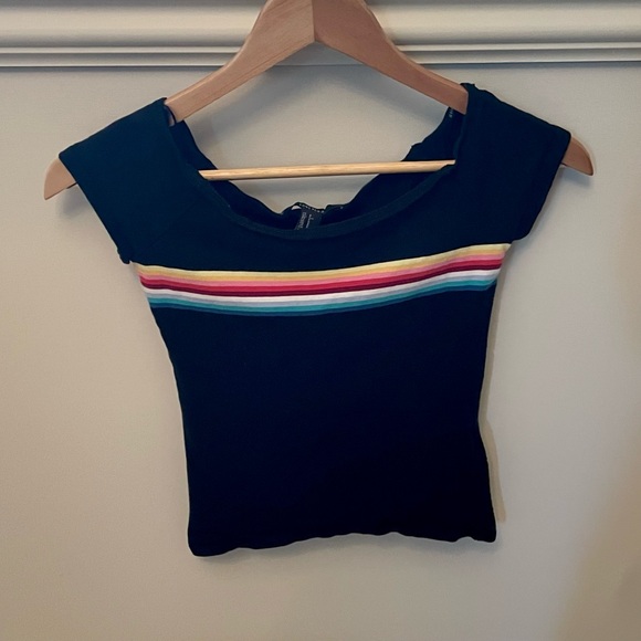 Black Striped Baby Tee - Picture 1 of 2